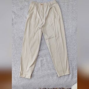 Talbot's Women Tan Pants Cotton 100% Medium Natural High Rise Trouser